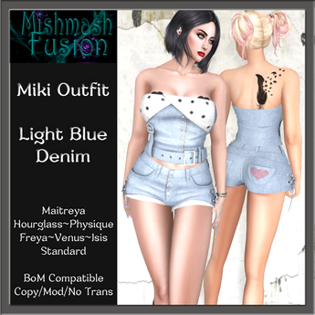 Second Life Marketplace - ~*MF*~ Miki Outfit - Light Blue Denim